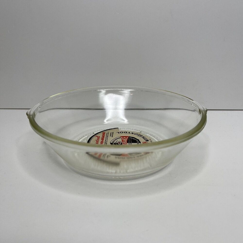 Vintage Glasbake 6" Glass‎ Baking Dish Casserole SMALL Sticker Oven USA Mckee